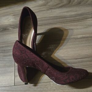 Call It Spring Women's Burgundy Lace Heels